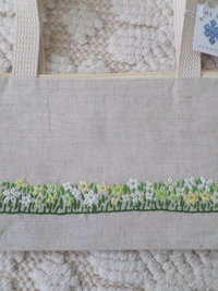Wildflowers Hand Embroidered Linen Hand Bag