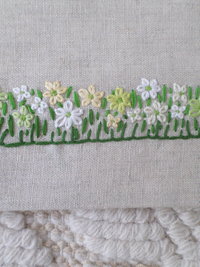 Wildflowers Hand Embroidered Linen Hand Bag