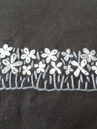 Wildflowers Hand Embroidered Linen Shoulder Tote Bag