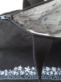 Wildflowers Hand Embroidered Linen Shoulder Tote Bag