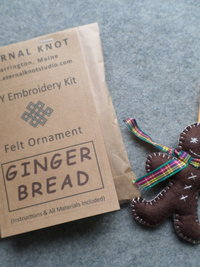 Gingerbread Felt Holiday Ornament DIY Kit 