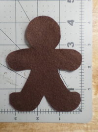 Cut Felt Shapes, 12 Gingerbread Pieces