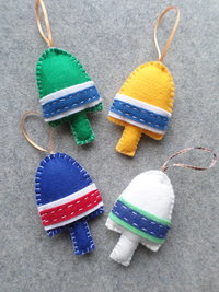 Set of 4 Buoys Felt Ornaments DIY Kit 