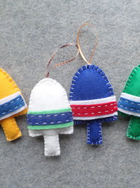 Set of 4 Buoys Felt Ornaments DIY Kit 