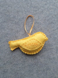 Yellow Bird Felt Holiday Ornament DIY Kit 
