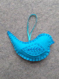 Blue Bird Felt Holiday Ornament DIY Kit 