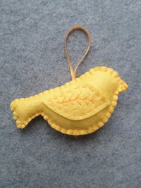 Yellow Bird Felt Holiday Ornament DIY Kit 
