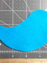 Cut Felt Bird Shapes, 12 Blue Bird Pieces