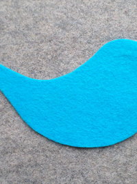 Cut Felt Bird Shapes, 12 Blue Bird Pieces