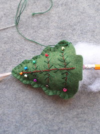 Set of 4 Tree Felt Ornaments DIY Kit 
