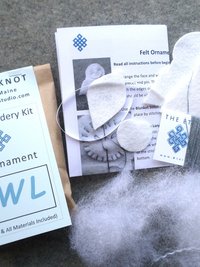 Snowy Owl Felt Ornament DIY Kit 