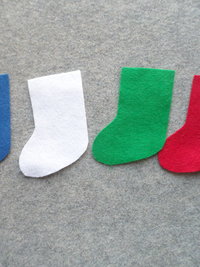 12 Cut Felt Shapes, Stocking Pieces