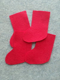 12 Cut Felt Shapes, Stocking Pieces