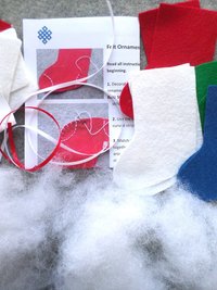 Set of 4 Stocking Felt Ornaments DIY Kit 