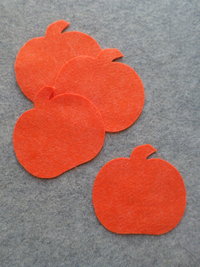 Cut Felt Shapes, 12 Orange Pumpkin Pieces