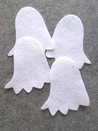 Cut Felt Shapes, 12 White Ghost Pieces