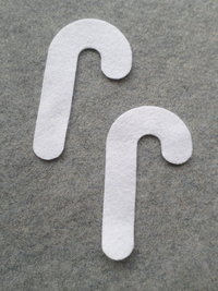 12 Cut Felt Shapes, Cany Cane Pieces