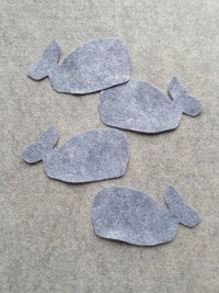 12 Cut Felt Shapes, Whale Pieces
