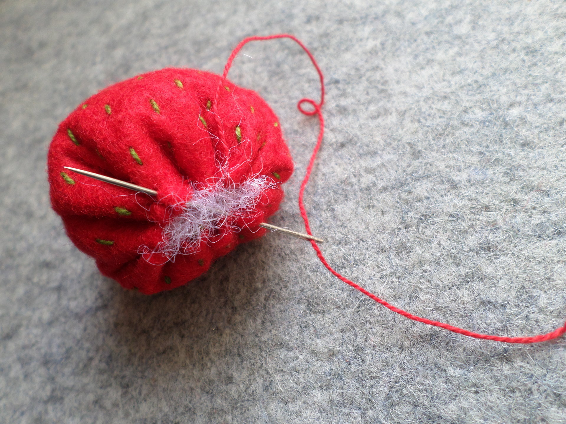 Strawberry Felt Holiday Ornament DIY Kit 