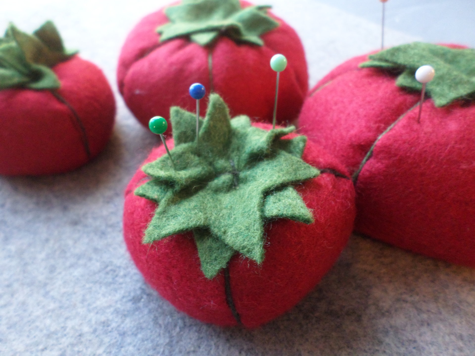 Classic Red Felt Tomato Pincushion