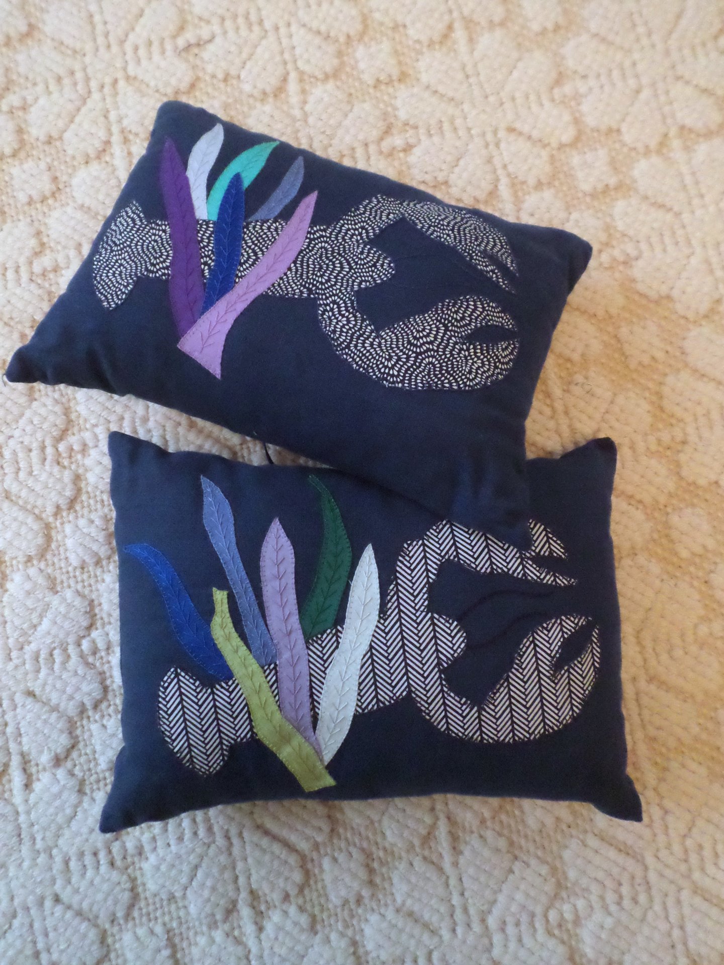 Blue Lobster Linen Throw Pillow