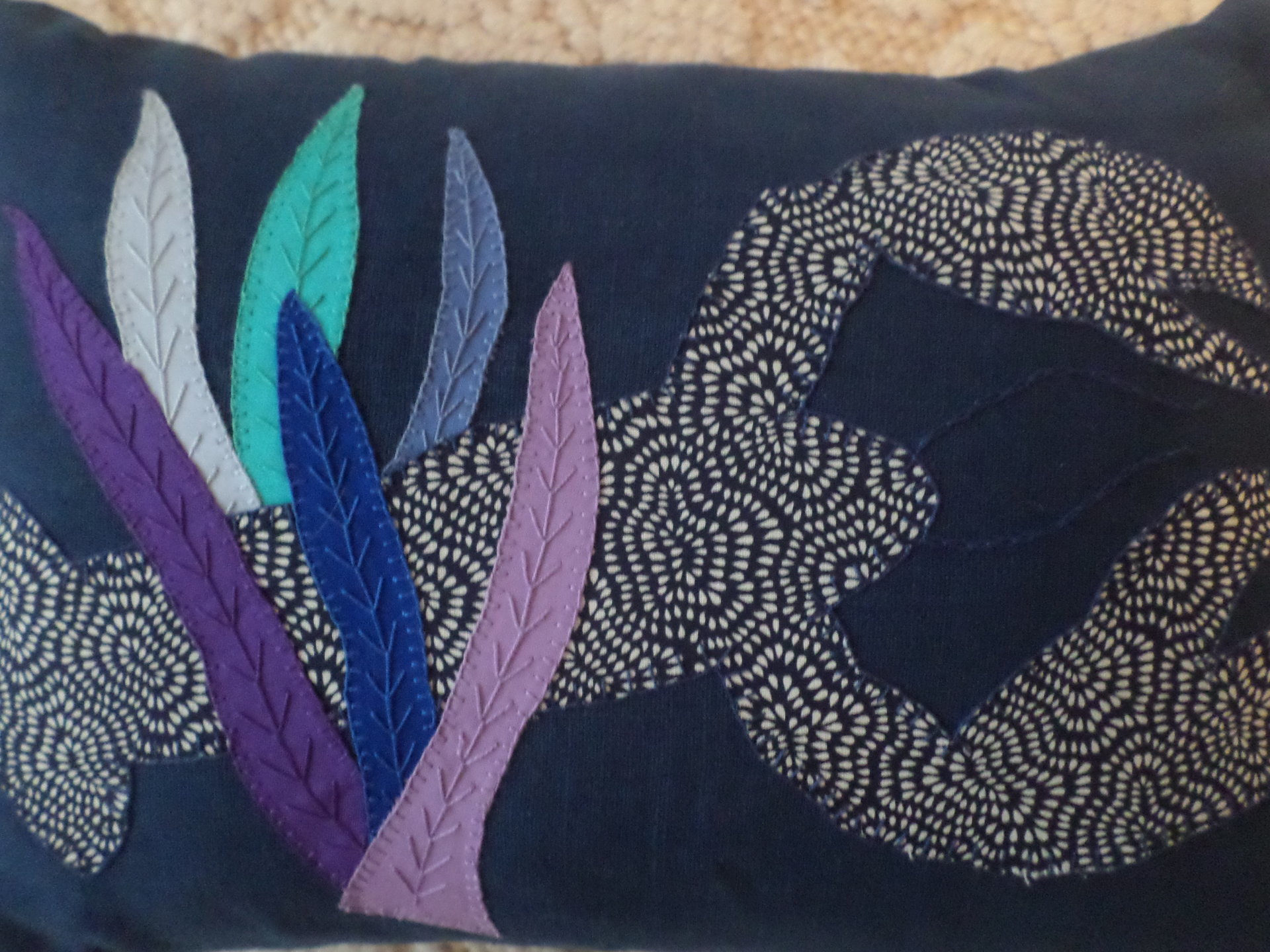 Blue Lobster Linen Throw Pillow