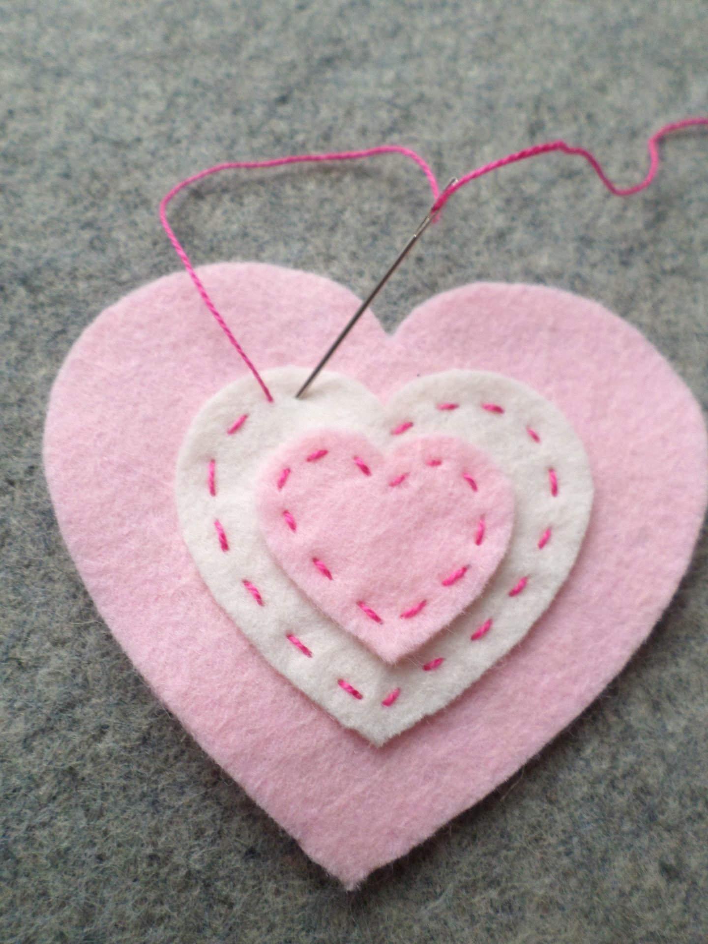 Set of 4 Valentine Hearts Felt Ornaments DIY Sewing Activity Kit 