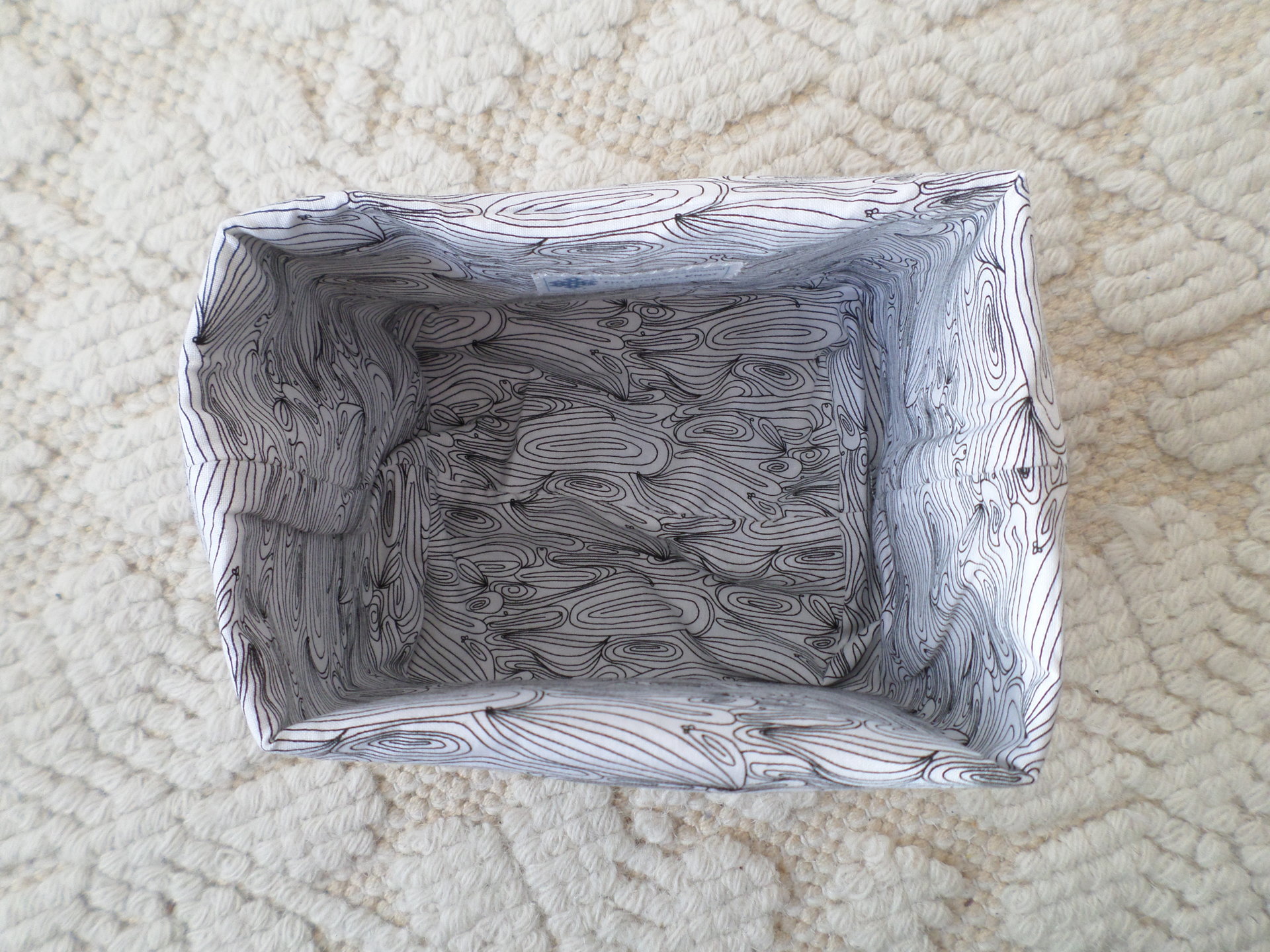 Hand Embroidered Canvas Fabric Basket