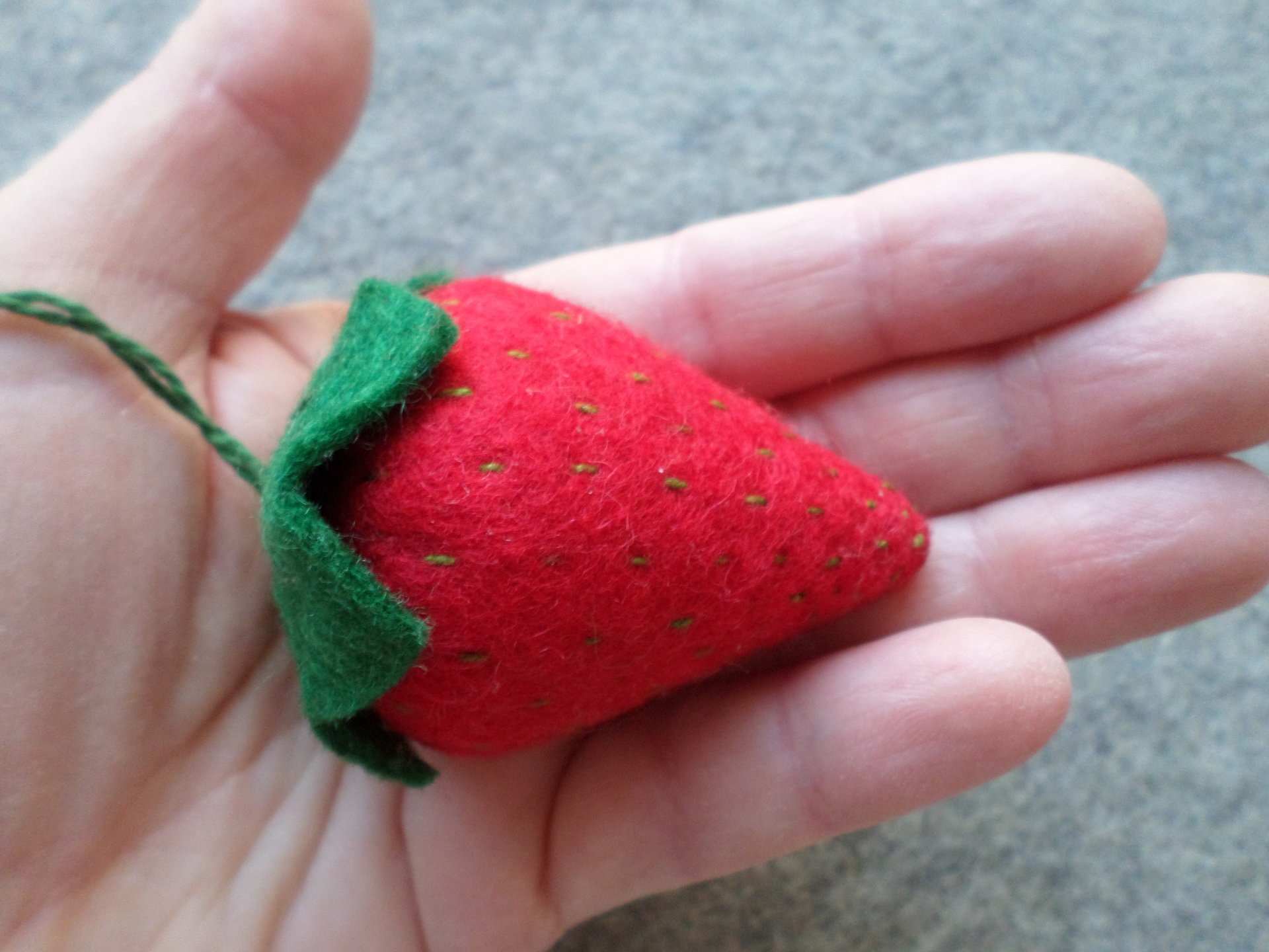 White Strawberry Emery Pincushion