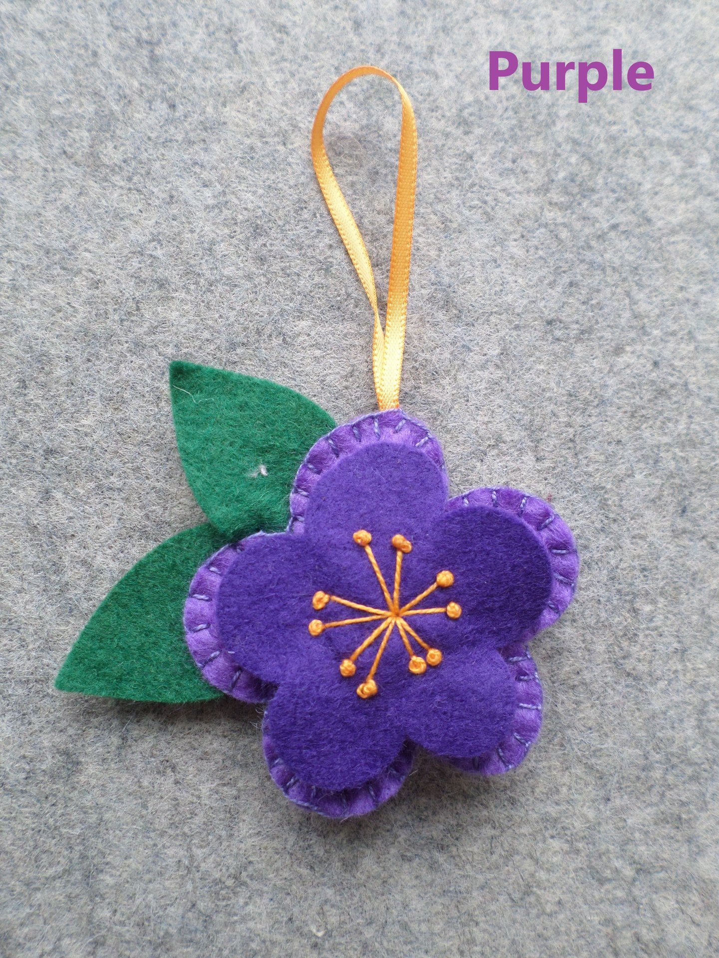 Purple Violet Flower Felt Holiday Ornament DIY Kit