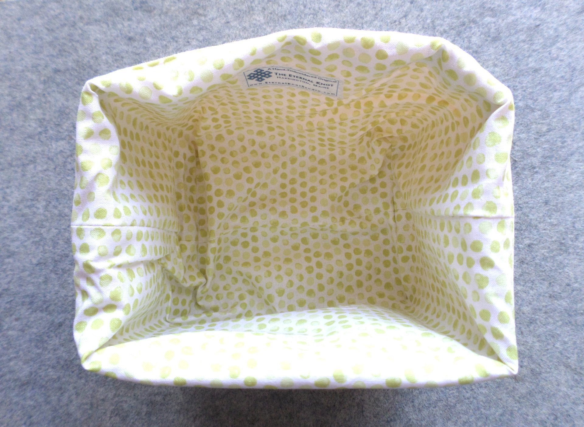 Spring Flowers Hand Embroidered Canvas Fabric Basket