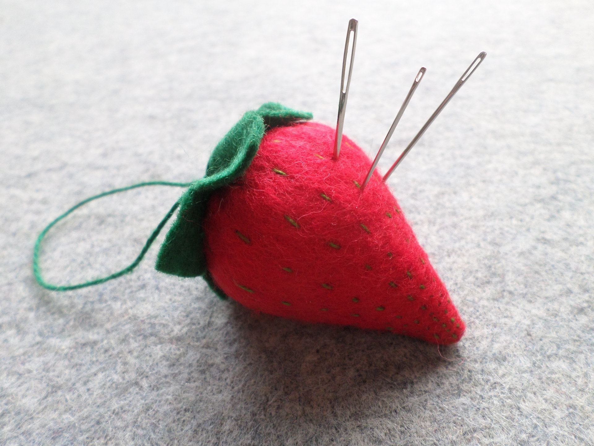 White Strawberry Emery Pincushion