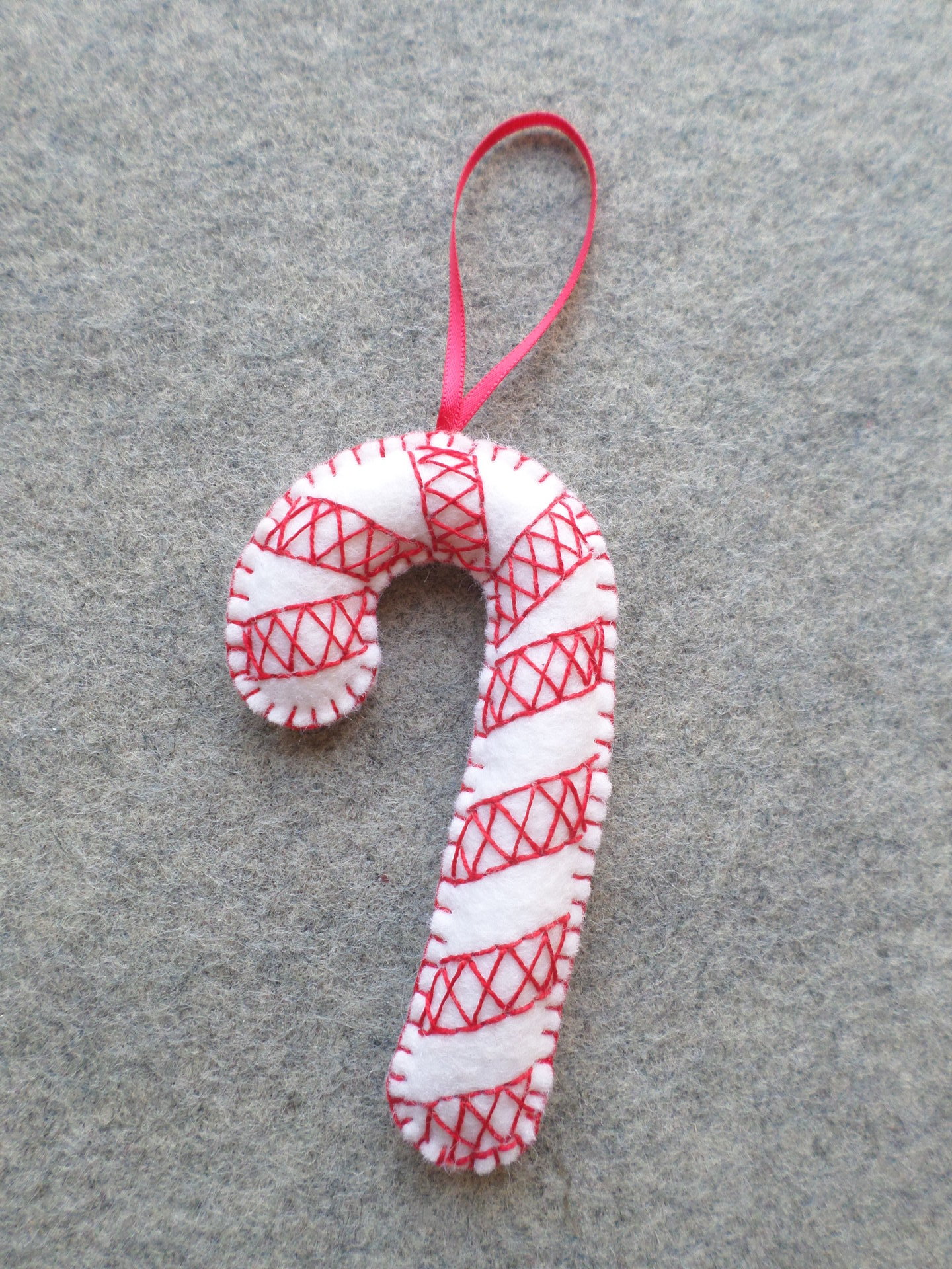 Candy Cane Felt Holiday Ornament DIY Kit 