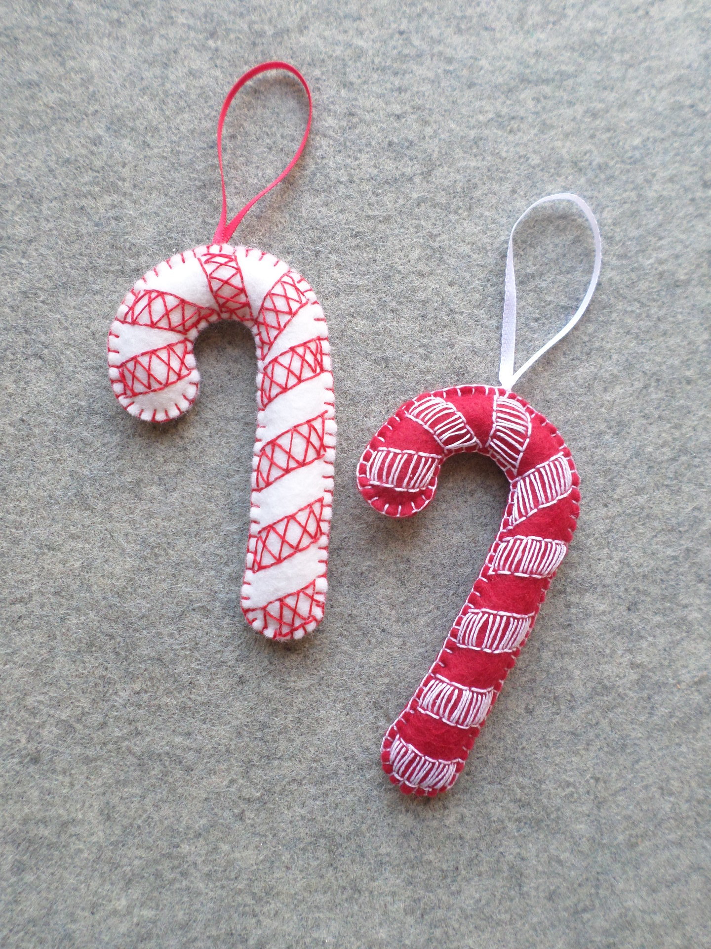 Candy Cane Felt Holiday Ornament DIY Kit 