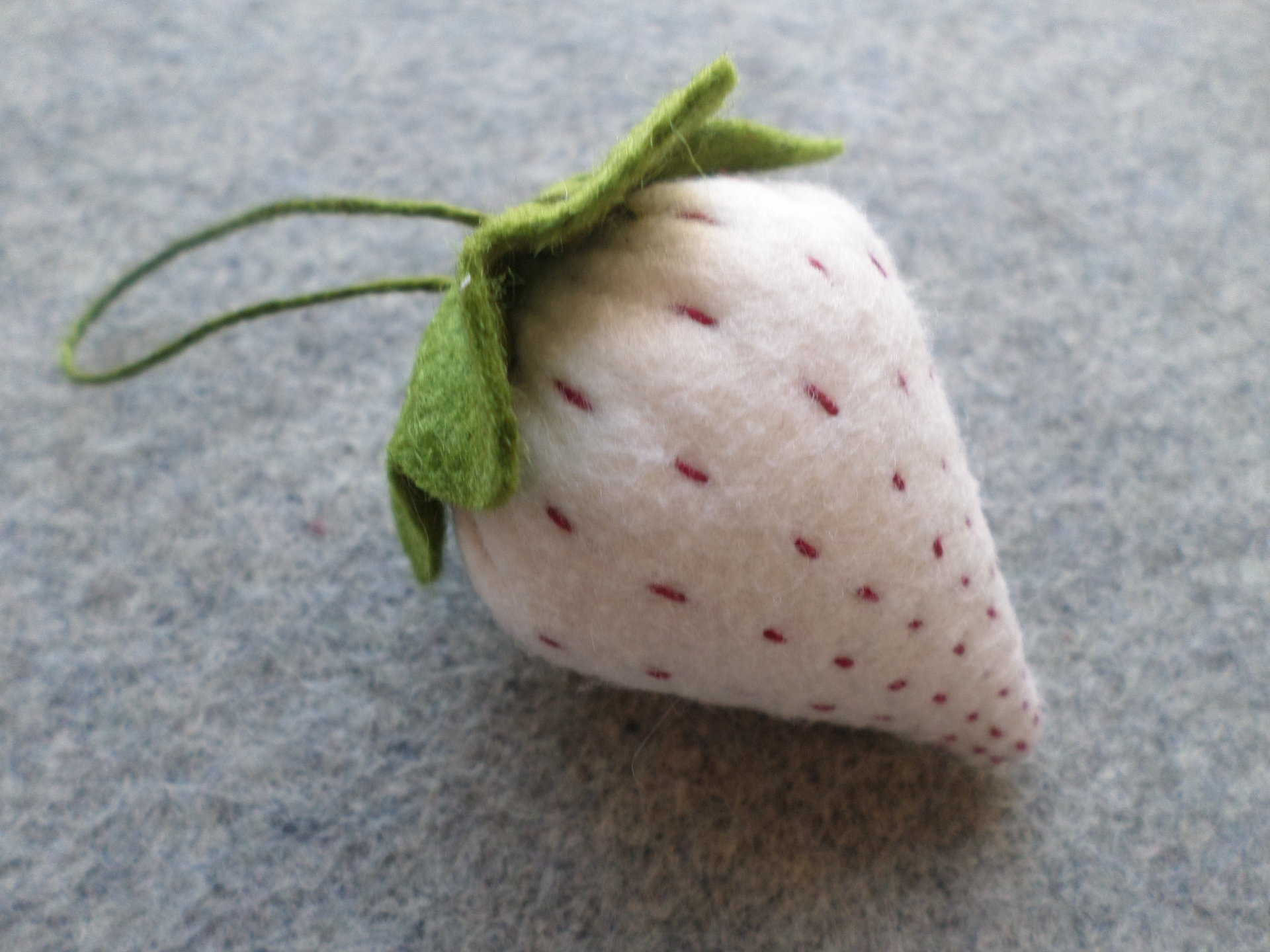 White Strawberry Emery Pincushion