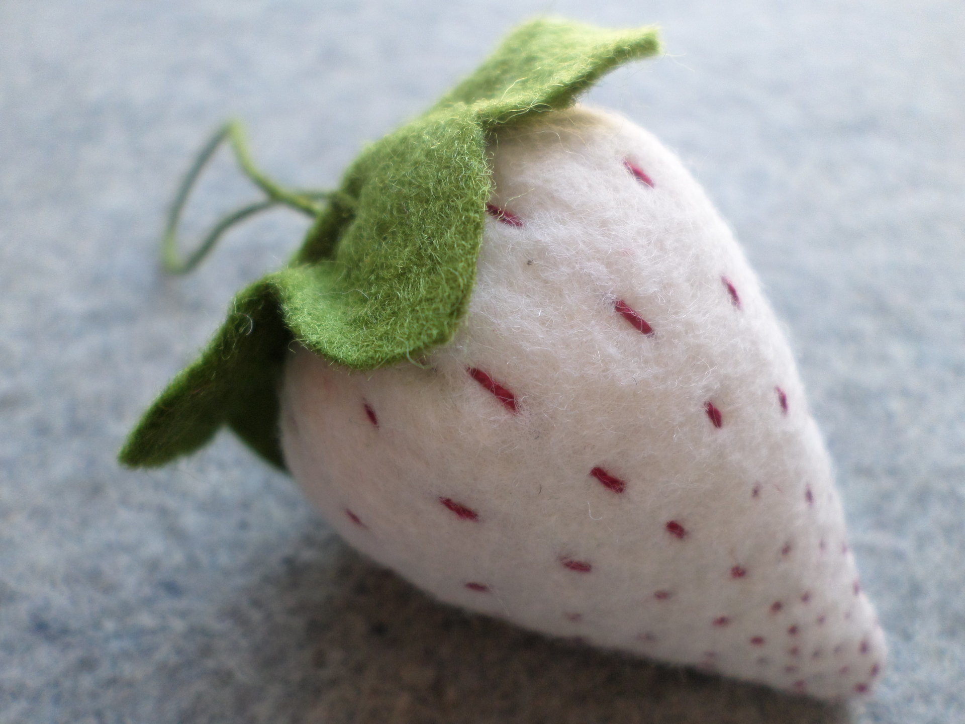 White Strawberry Emery Pincushion
