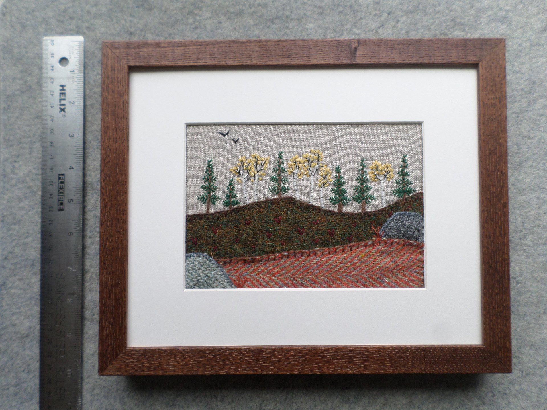 Downeast Autumn 8" x 10" Hand-Embroidered Crewel Wall Art