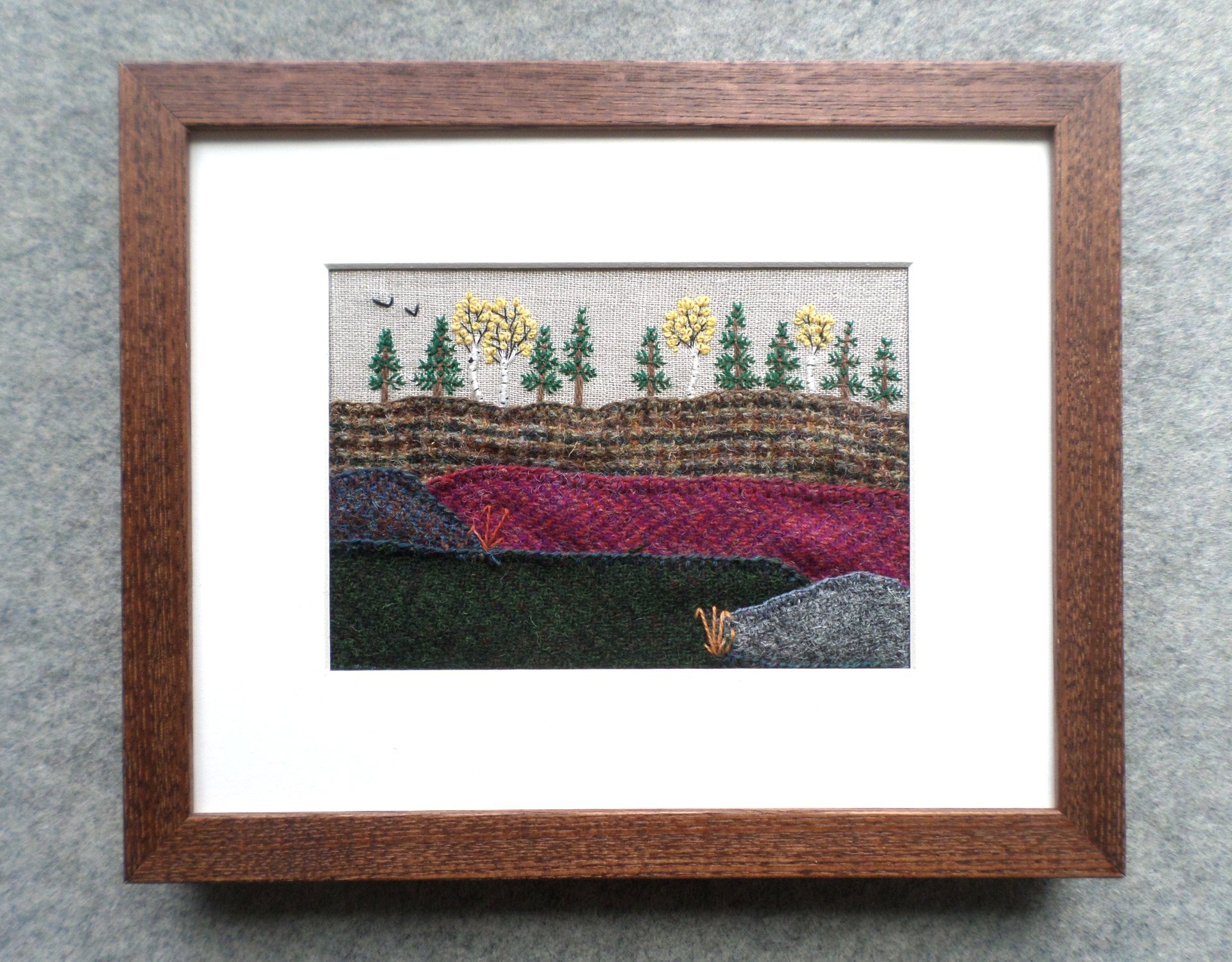 Downeast Autumn 8" x 10" Hand-Embroidered Crewel Wall Art