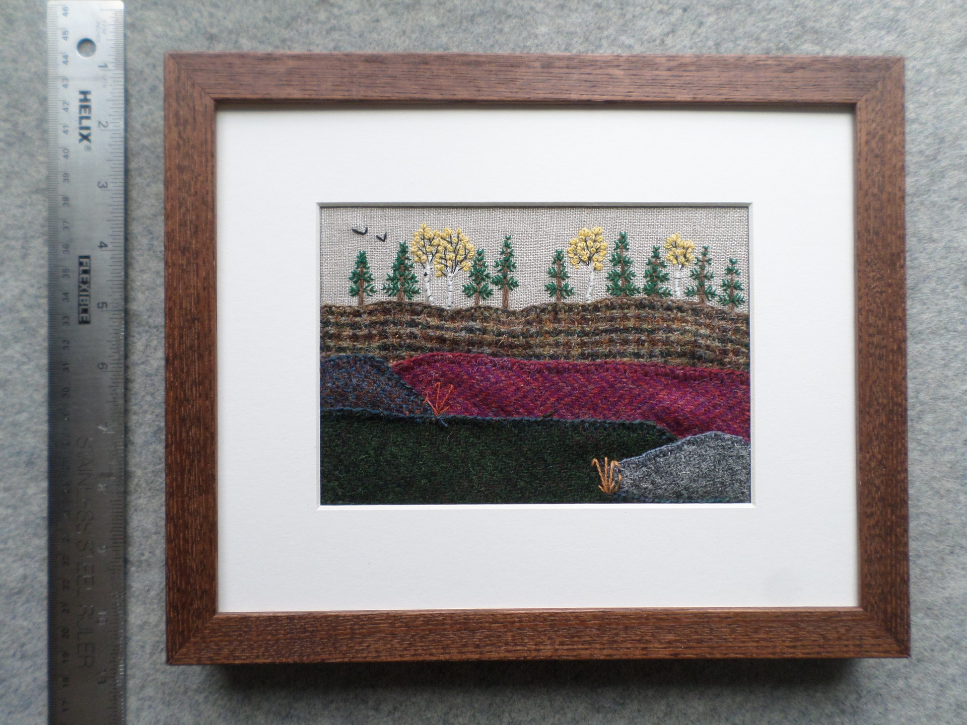 Downeast Autumn 8" x 10" Hand-Embroidered Crewel Wall Art