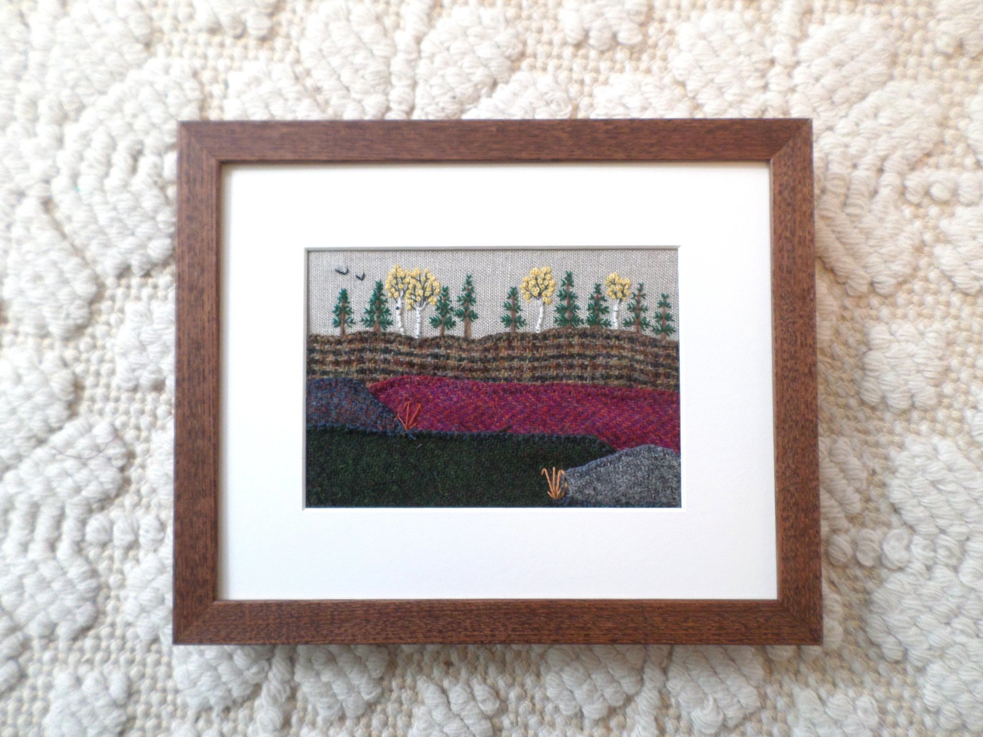Downeast Autumn 8" x 10" Hand-Embroidered Crewel Wall Art