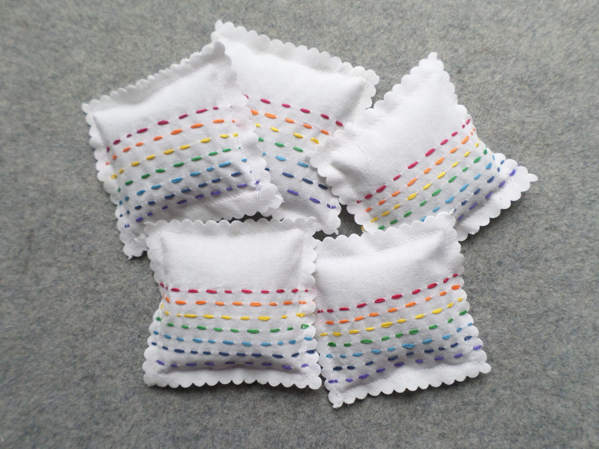 Lavender Sachet Hand Embroidered Rainbow Sachets