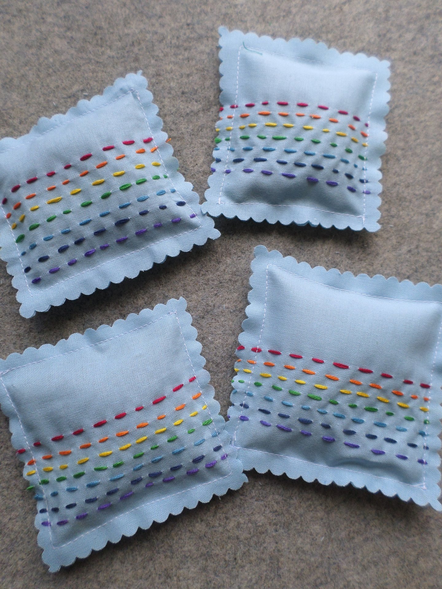 Lavender Sachet Hand Embroidered Rainbow Sachets