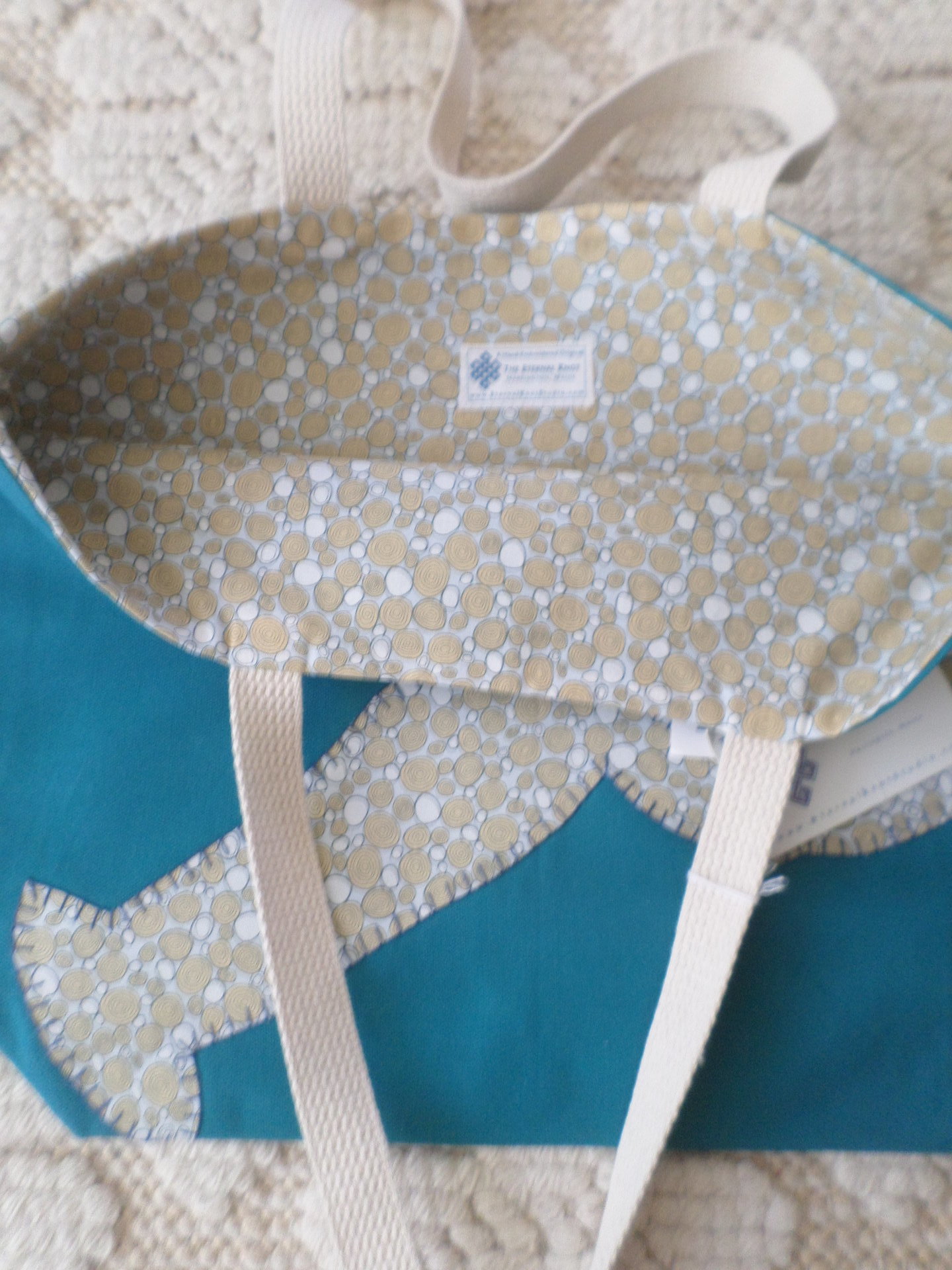 Maine Lobster Hand Embroidered Canvas Tote Bag - MEDIUM