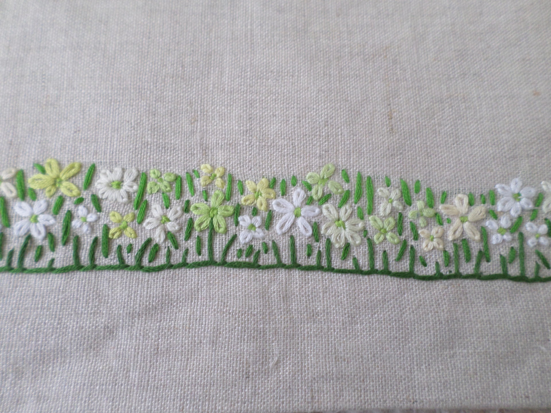 Wildflowers Hand Embroidered Linen Shoulder Tote Bag