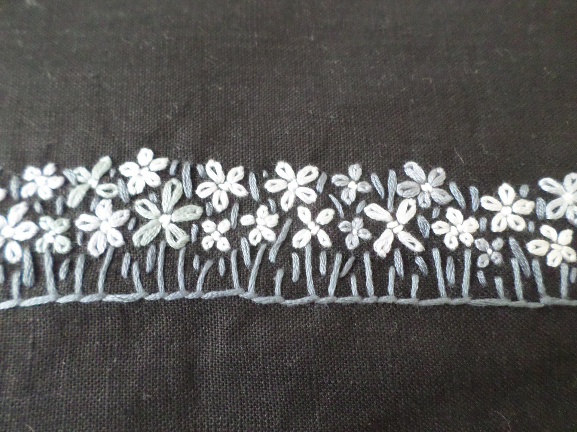 Wildflowers Hand Embroidered Linen Shoulder Tote Bag