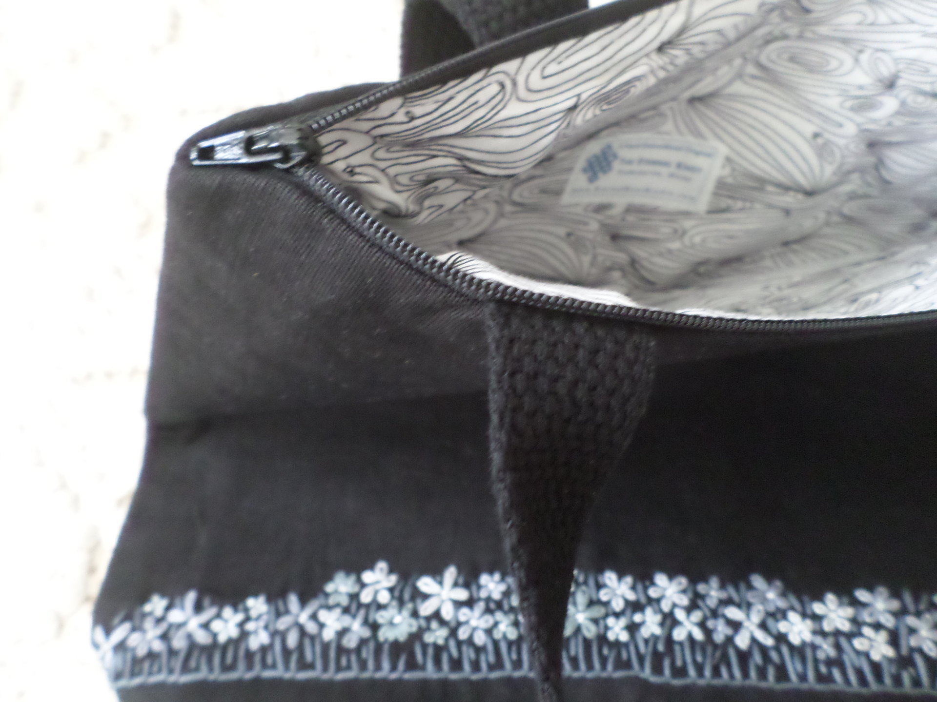 Wildflowers Hand Embroidered Linen Shoulder Tote Bag