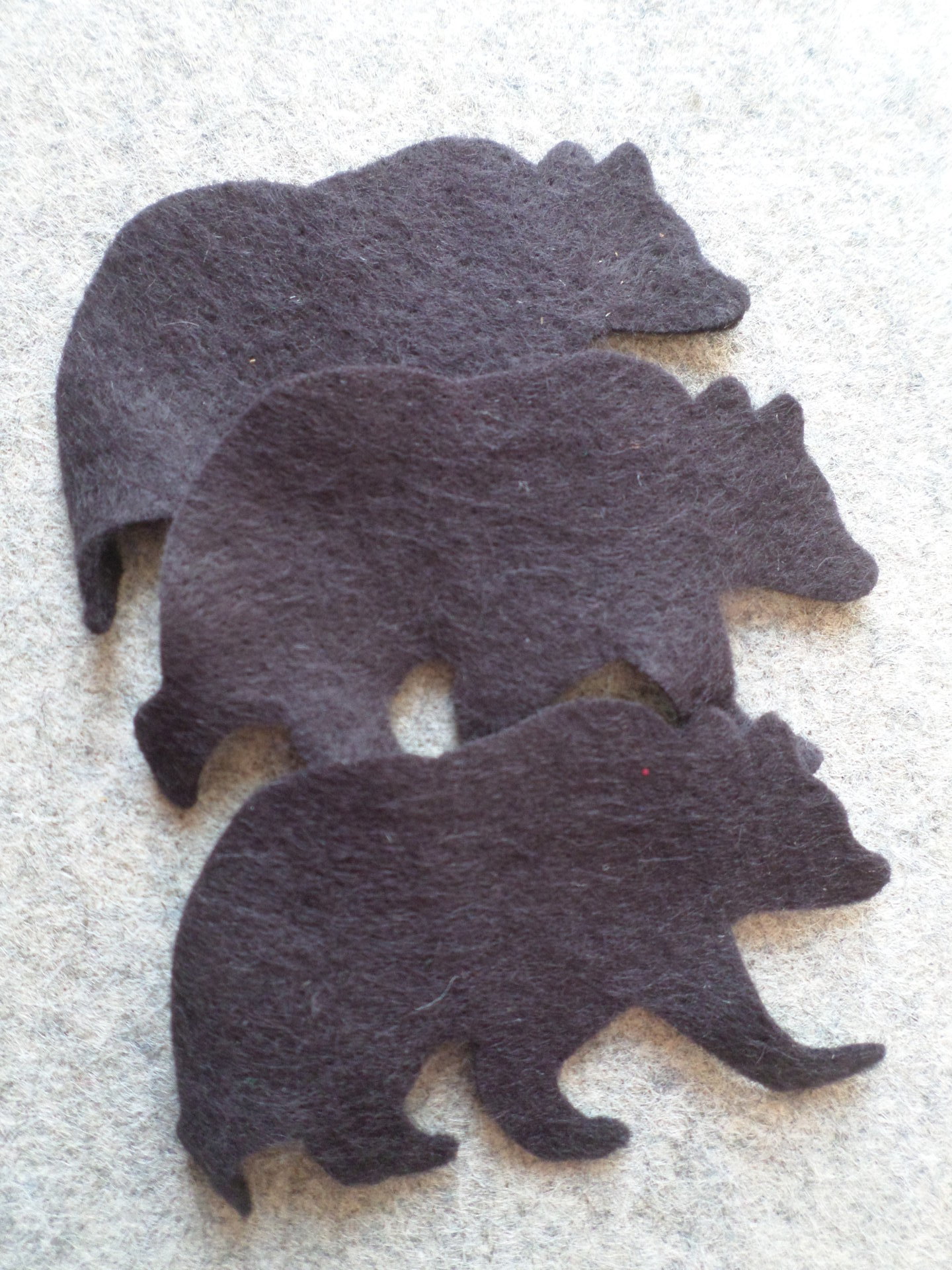 Cut Felt Shapes, 12 Bear Pieces