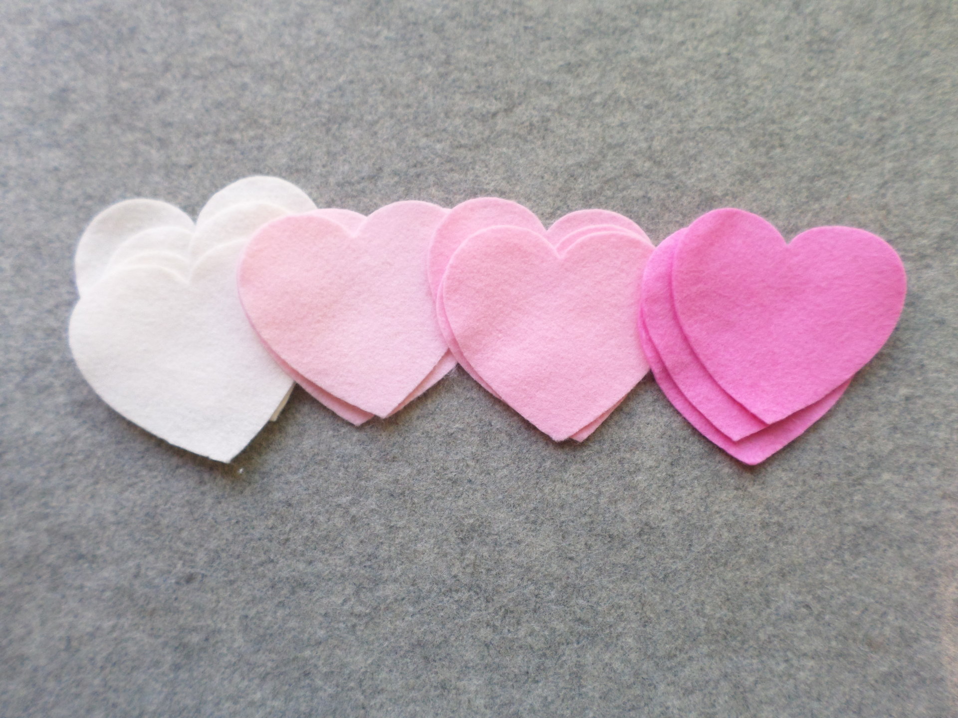 Cut Felt Shapes, 12 Heart Pieces