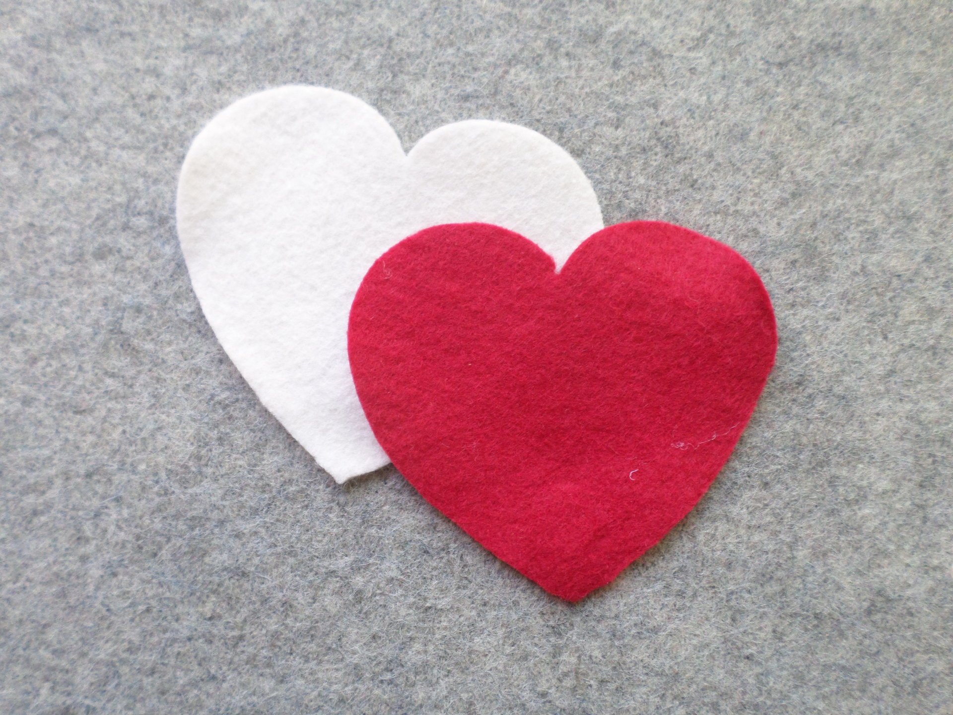 Cut Felt Shapes, 12 Heart Pieces