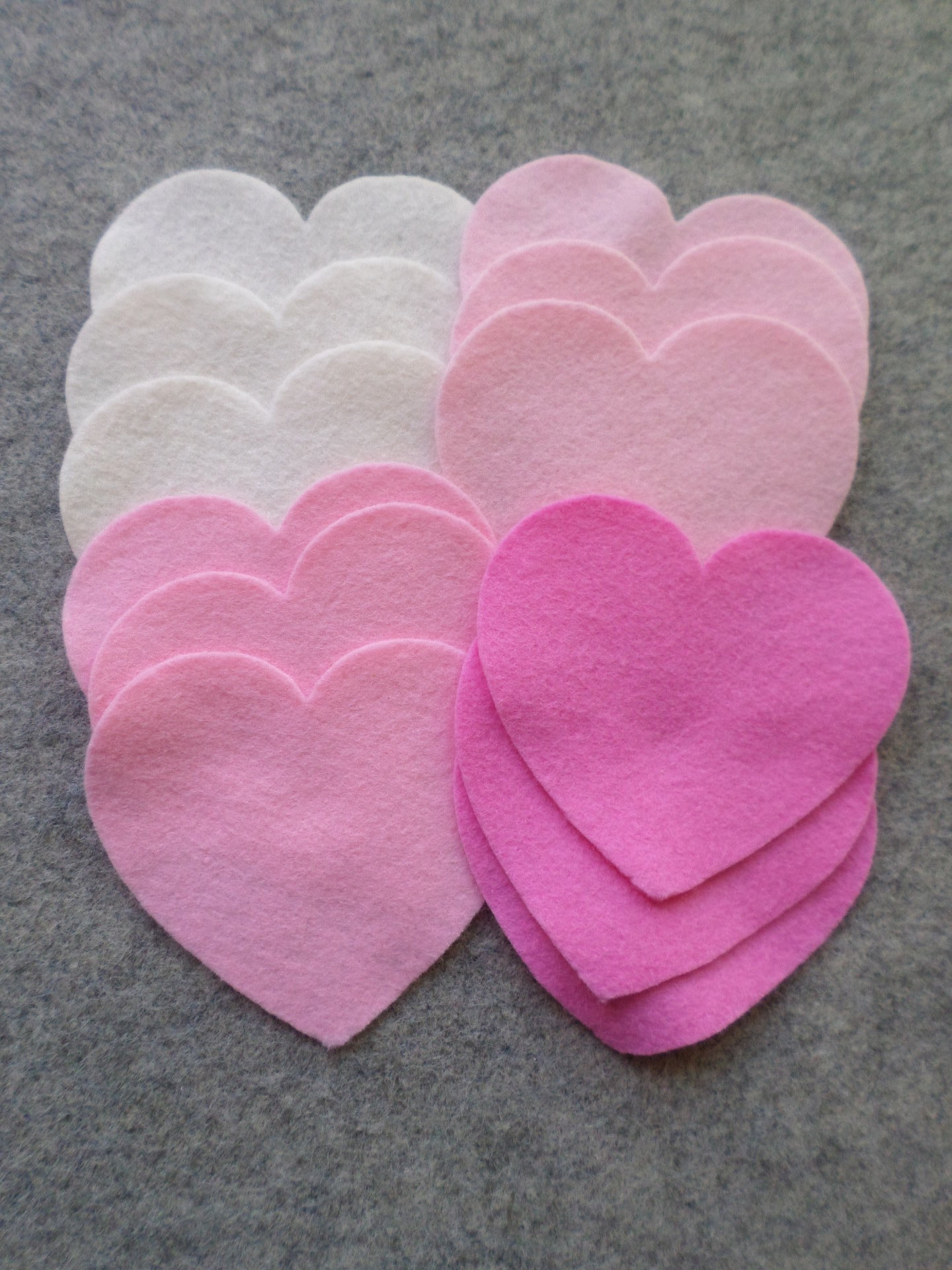 Cut Felt Shapes, 12 Heart Pieces
